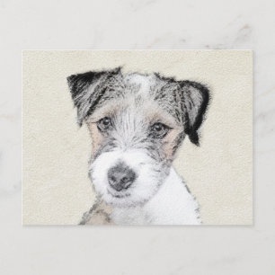 Carte Postale Russell Terrier Peinture rugueuse - Art Chien orig