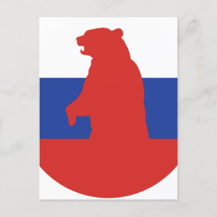 Carte Postale Russie Ours drapeau animal national russe