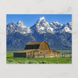 Carte Postale Rustic Barn Mountains Paysage Photo