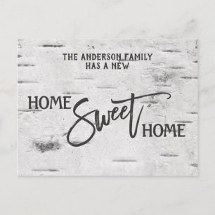 Carte Postale Rustic Birch Home Sweet Home Moving Faire-part