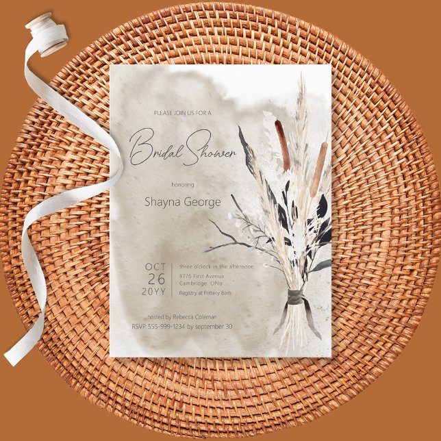 Carte Postale Rustic Boho Bouquet Fête des mariées moderne Invit (Créateur téléchargé)