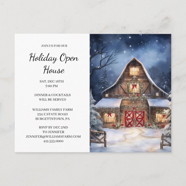 Carte Postale Rustic Country Business Company Fête de Noël (Devant)