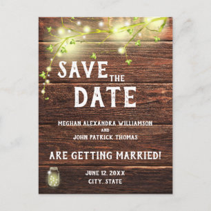 Carte Postale Rustic Country Mason String Lights Enregistrer La 