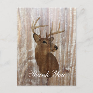 Carte Postale rustic deer the hunt is over wedding thank you