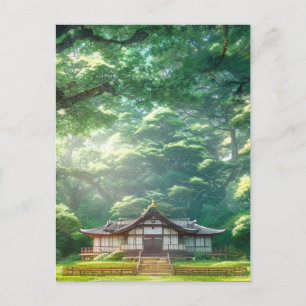 Carte Postale Rustic Haven, Maison japonaise en bois
