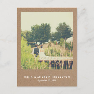 Carte Postale Rustic Kraft Paper Love And Thanks Script