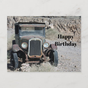 Carte Postale Rustic Rusted Car Photo Anniversaire