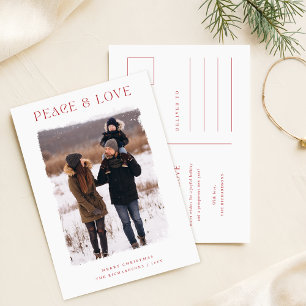 Carte Postale Rustic Winter Grey Famille Photo Noël