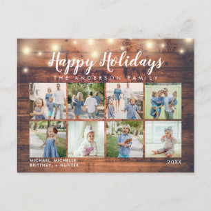 Carte Postale Rustic Wood String Lights Photo Holiday