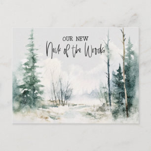 Carte Postale Rustic Woods Nous avons déménagé Nouveau Faire-par