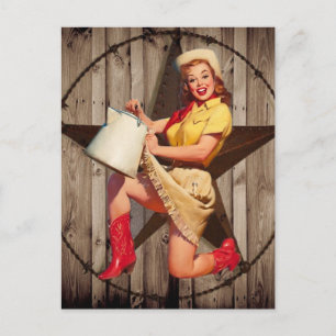 Carte Postale rustique BarnWood texas star western country cowgi