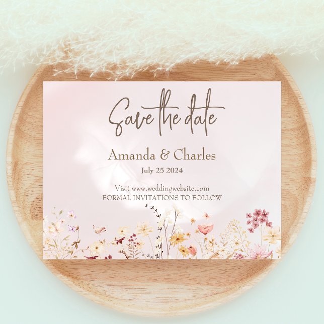 Carte Postale Rustique Boho Floral Wedding Enregistrer La Date C (Créateur téléchargé)