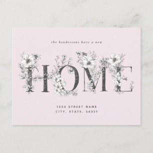 Carte Postale Rustique Floral Nouvelle adresse Couleurs MODIFIAB