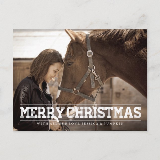 CARTE POSTALE RUSTIQUE MERRY CHRISTMAS (Devant)
