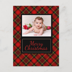 Carte postale Rustique Plaid Joyeux Noël Photo