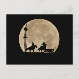 Carte Postale Rustlers Moon Cattle and Cowboys Team Roping