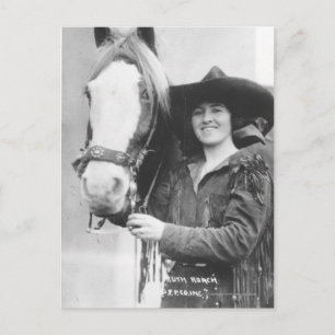 Carte Postale Ruth Roach et son cheval.
