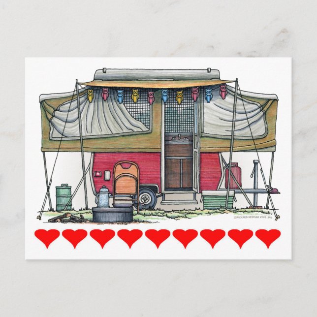 Carte Postale RV Cute Popup Camper Travel Trailer (Devant)