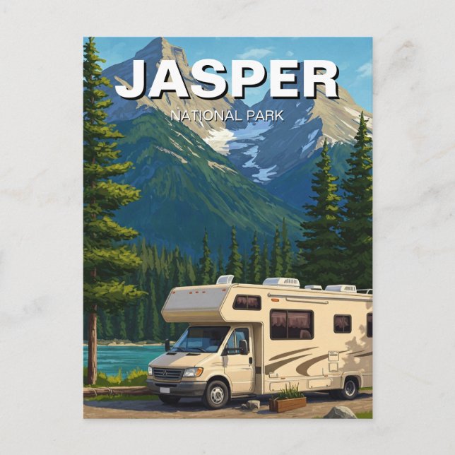 Carte Postale RV dans Parc national Jasper Canada (Devant)