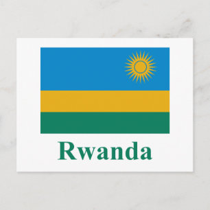 Carte Postale Rwanda Drapeau avec nom
