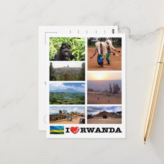 Carte Postale Rwanda - I Love - (Devant/Arrière en situation)