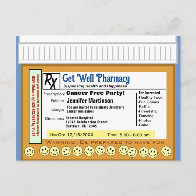 Carte Postale RX sans cancer pour le plaisir (Devant)