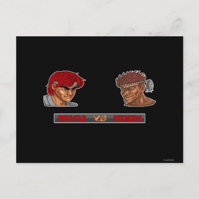 Carte Postale Ryu Vs Adon (Devant)