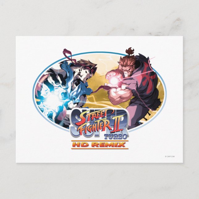Carte Postale Ryu Vs Akuma (Devant)