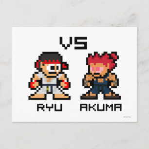 Carte Postale Ryu VS Akuma 8 bits
