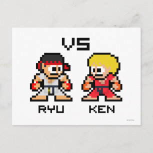 Carte Postale Ryu VS Ken 8 bits