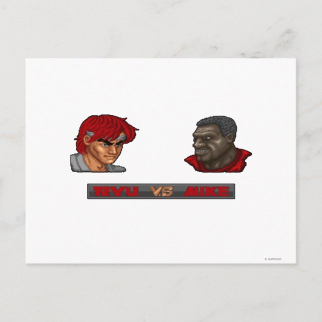 Carte Postale Ryu Vs Mike (Devant)