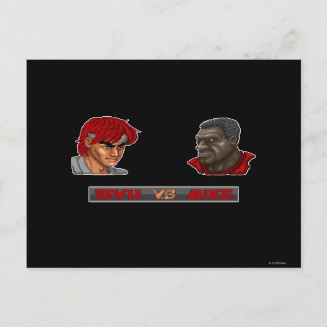 Carte Postale Ryu Vs Mike (Devant)