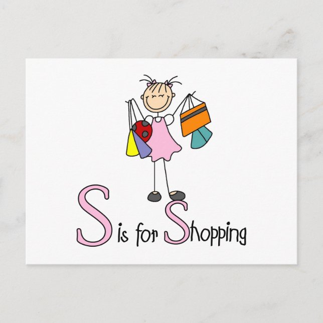 Carte Postale S est pour Shopping (Devant)