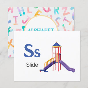 Carte Postale S est pour Slide - Alphabet Flash Card