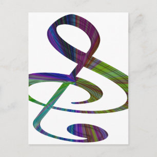 Carte Postale "S", "&", Et/Ou Treble Clef note musicale