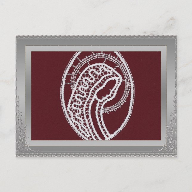 Carte Postale S. Mary Elegant bordure argent cadre photo personn (Devant)