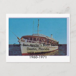 Carte Postale SA MAJESTÉ Capt. Ben Marler, Destin, Floride