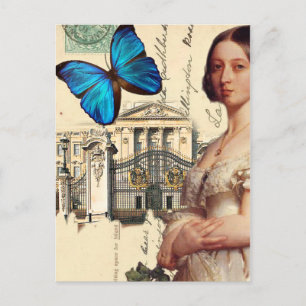 Carte Postale Sa Majesté la reine Victoria, avec son papillon bl