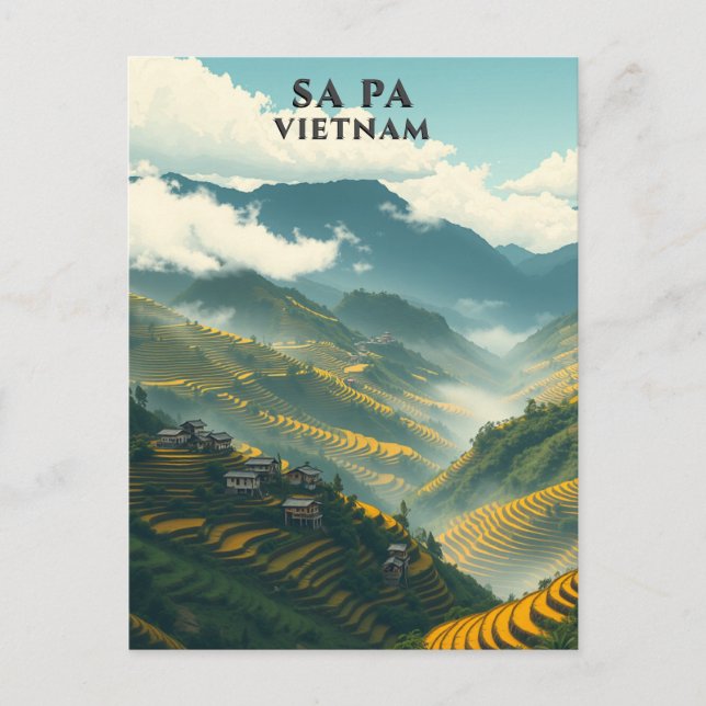 Carte Postale Sa Pa Vietnam Rice Terrasses Mountain (Devant)