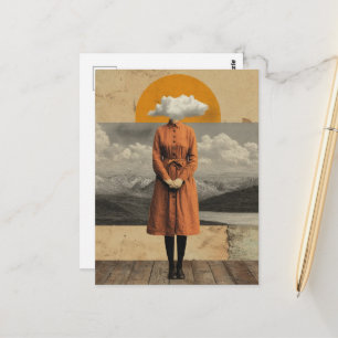 Carte Postale Sa tête était dans les nuages Art surréaliste