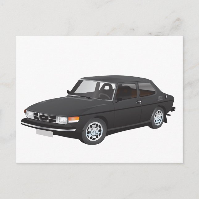 Carte Postale Saab 99 noir (Devant)
