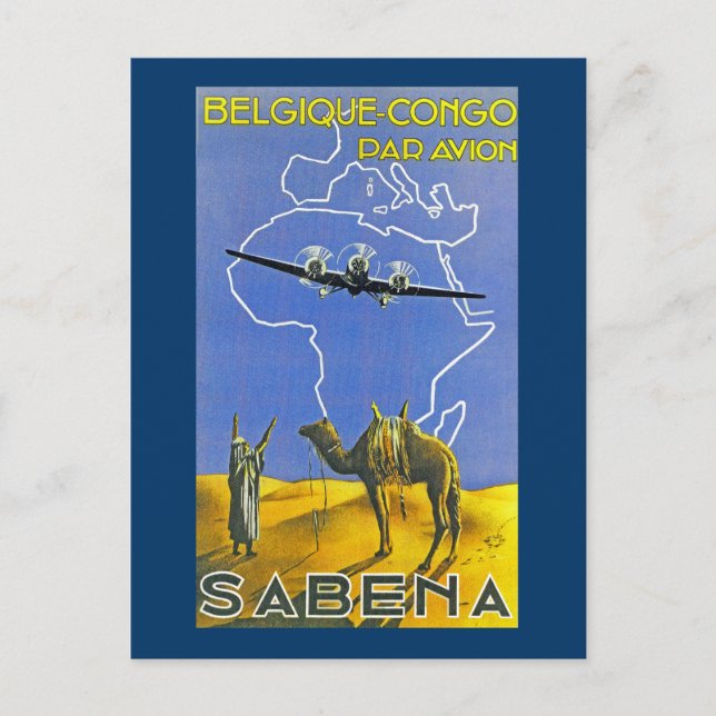 Carte Postale Sabena ~ Belgique Congo (Devant)