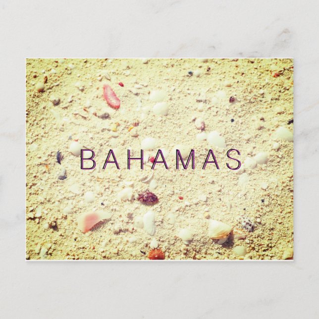 Carte Postale Sable Texté Bahamas (Devant)
