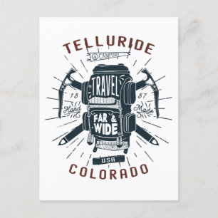 Carte Postale Sac à dos Tellurado Colorado Gear Retro Travel