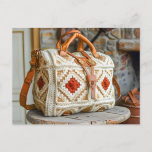 Carte Postale Sac à main au crochet réalisé à partir de beaux ca