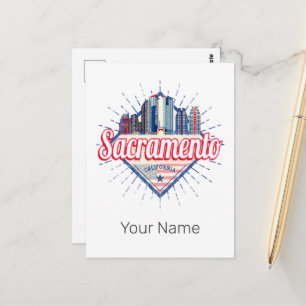 Carte Postale Sacramento California États-Unis Skyline USA