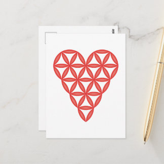 Carte Postale Sacred Heart - Coeur de vie, 3D/Rouge.