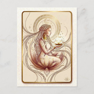 Carte Postale Sacred Lotus Goddess Spiritual 
