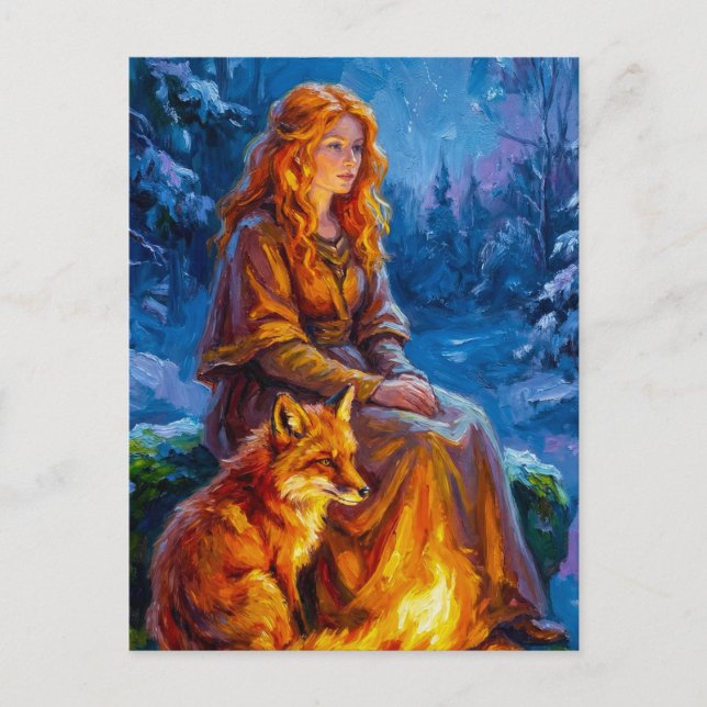 Carte Postale Sacred Nature: Celtic Goddess Brigid Art on Canvas (Devant)