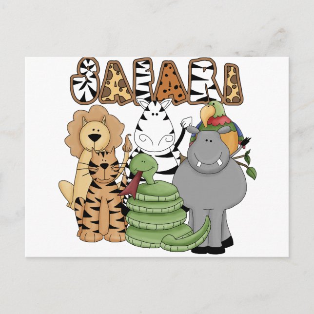 Carte Postale Safari animal (Devant)